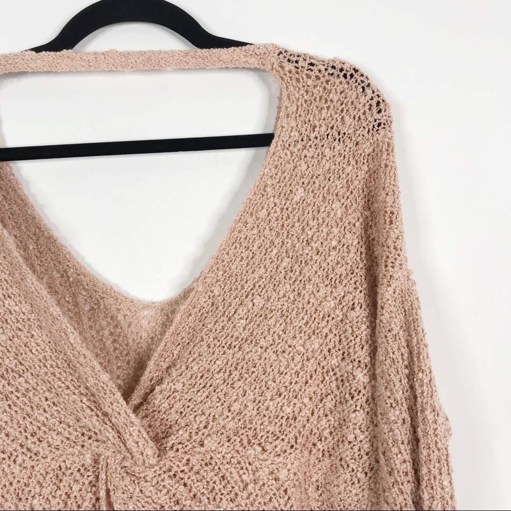 Altar'd State Mina Twist Back Fuzzy Sweater Pink - Picture 6 of 10